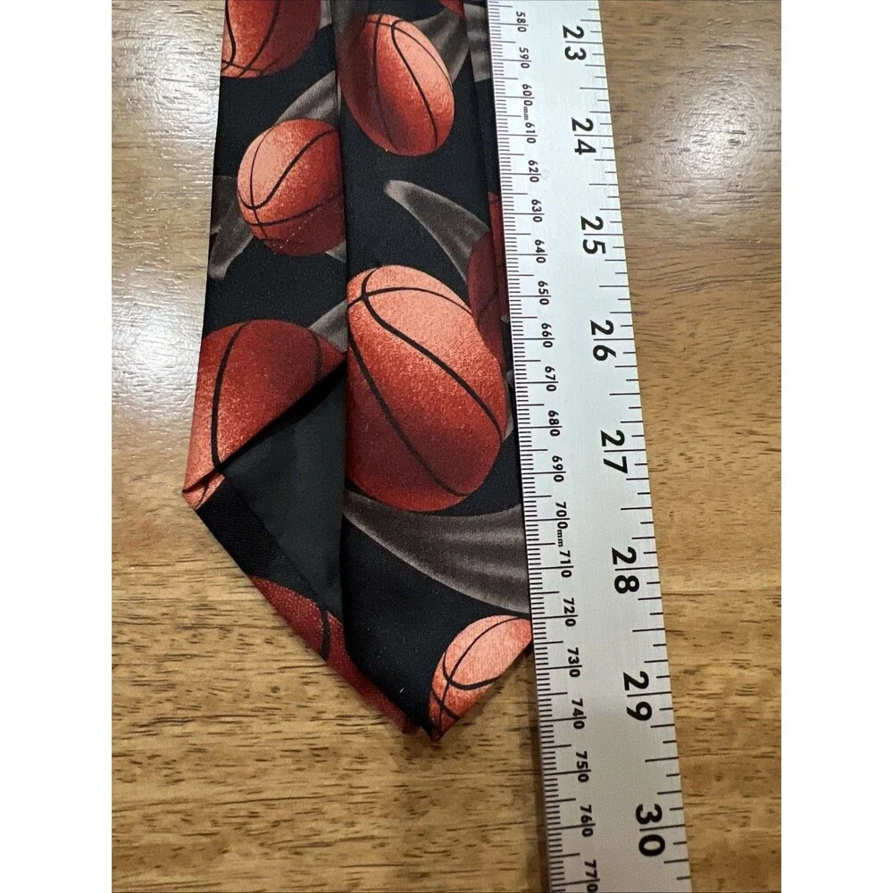 Vintage Ralph Marlin Basketball Orange and Black Tie -‎ 2003 Collectable